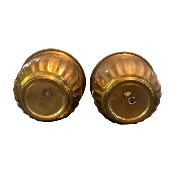 Set Of 4 Vintage Made In India Brass Planters Tea Light Candle Holders - Picture 4 of 6